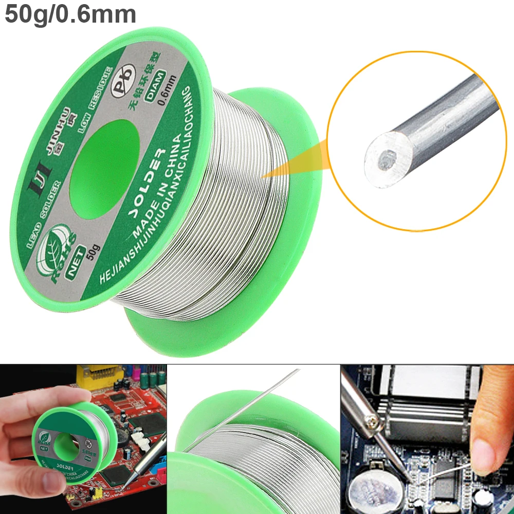 

Solder Wire 50g 0.6mm Sn99.3 Cu0.7 Rosin Core Welding Wire with Flux and Low Melting Point for Electric Soldering Iron