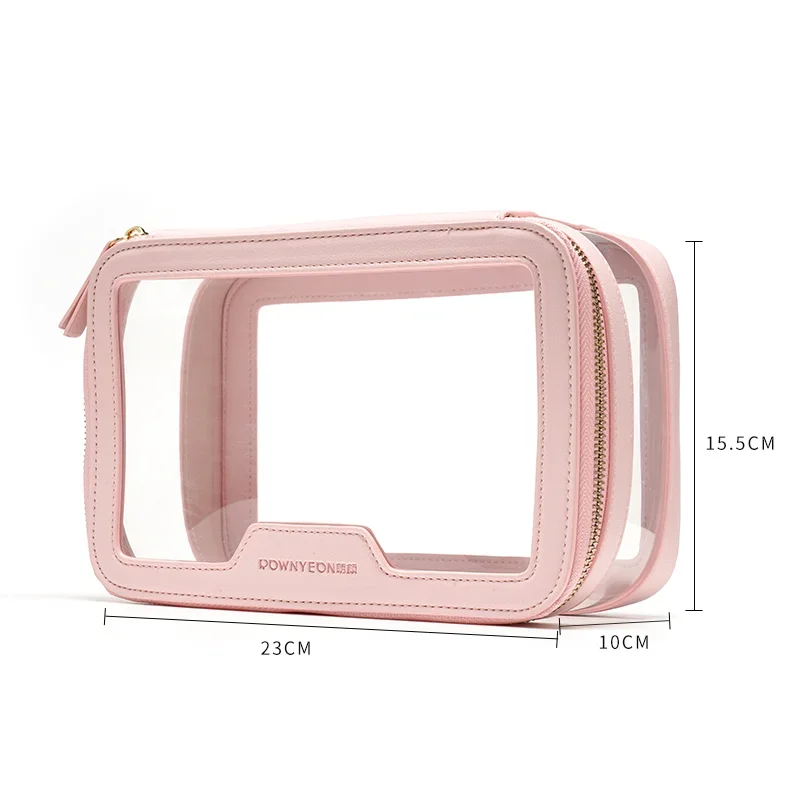 Portable Cosmetic Organizer Transparent Storage Bag Transparent Makeup Box Wash Bag Multi-functional Travel Makeup Train Bag