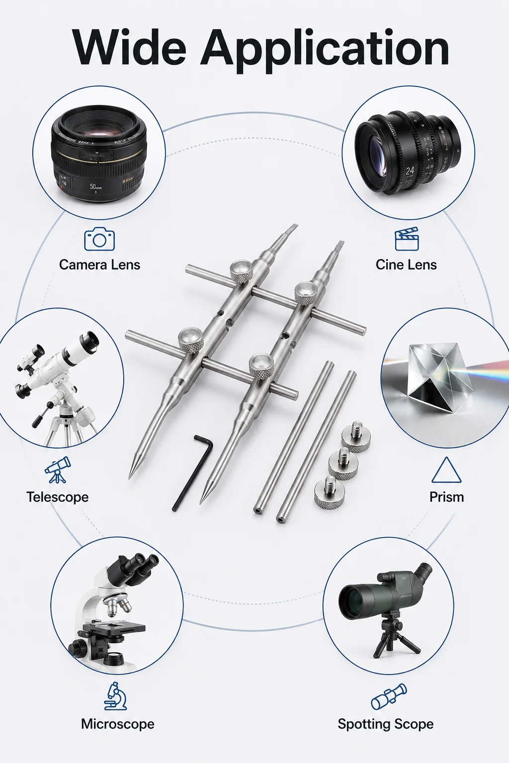 Stainless Steel Curved Lens Opening Tool Camera Lens Repair Spanner Wrench No-Slip Dual Head Removal Tool 25-130mm