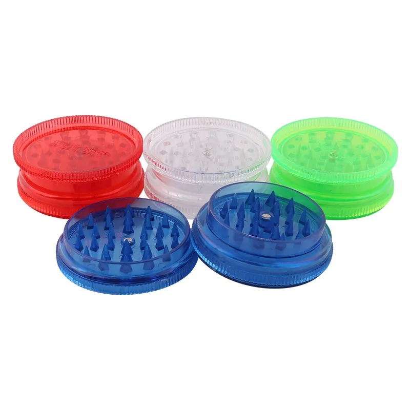 3Parts Plastic Tobacco Smoke Grinder Herb Cheap Spice Crushers 60mm Smoking Accessories