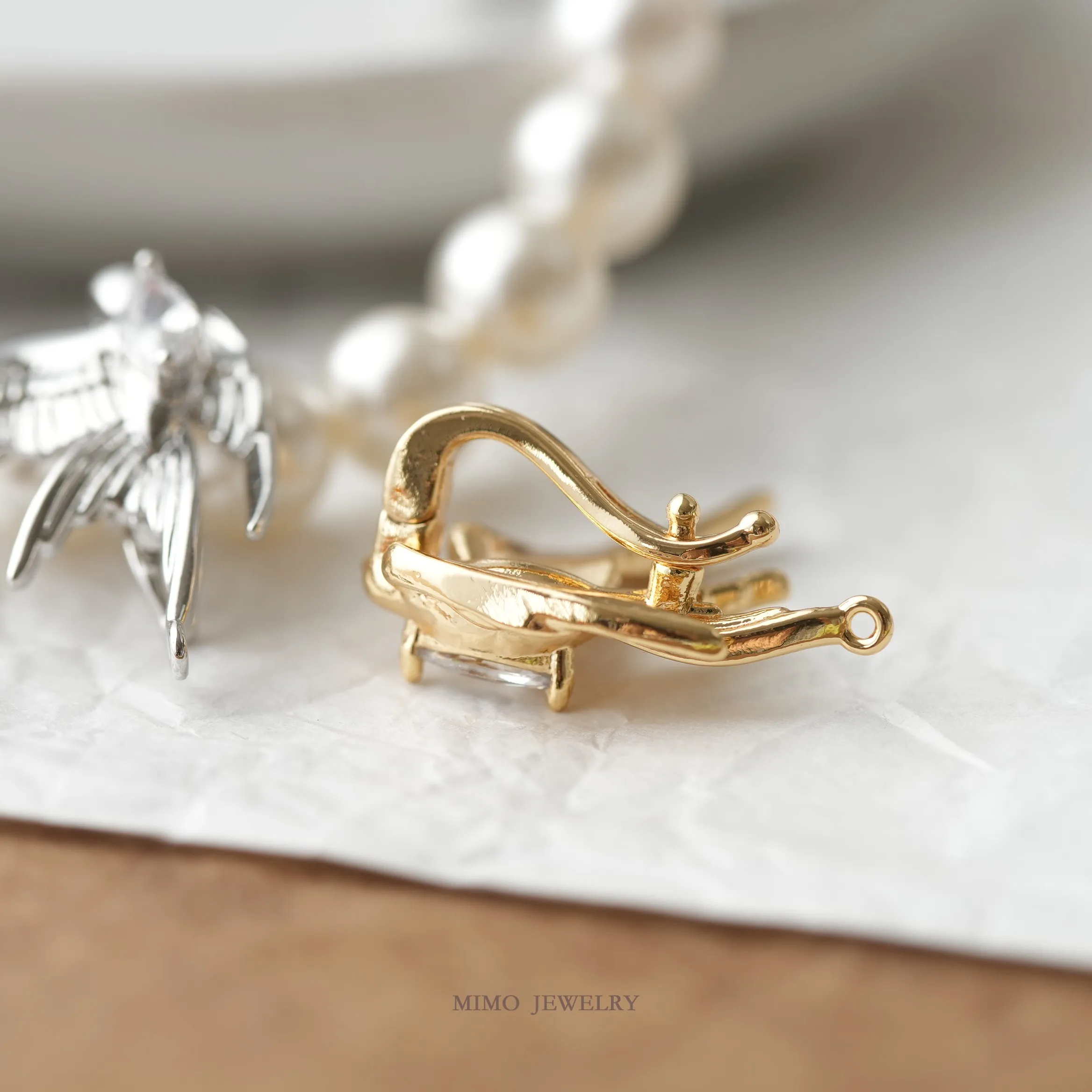 Exquisite Three-dimensional Swallow Universal Buckle Charms Pendant Supplies DIY Hand Brass Gold Plated Accessories 23.5*25mm - view 6