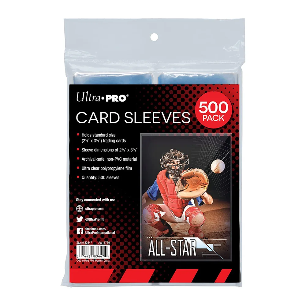 Ultra PRO Clear Card Sleeves for Standard Size Trading Cards measuring 2.5\