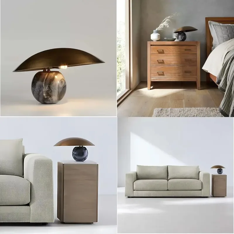 for Modern living room Scandinavian style sofa bedroom marble lamp simple retro study bedside table lamp