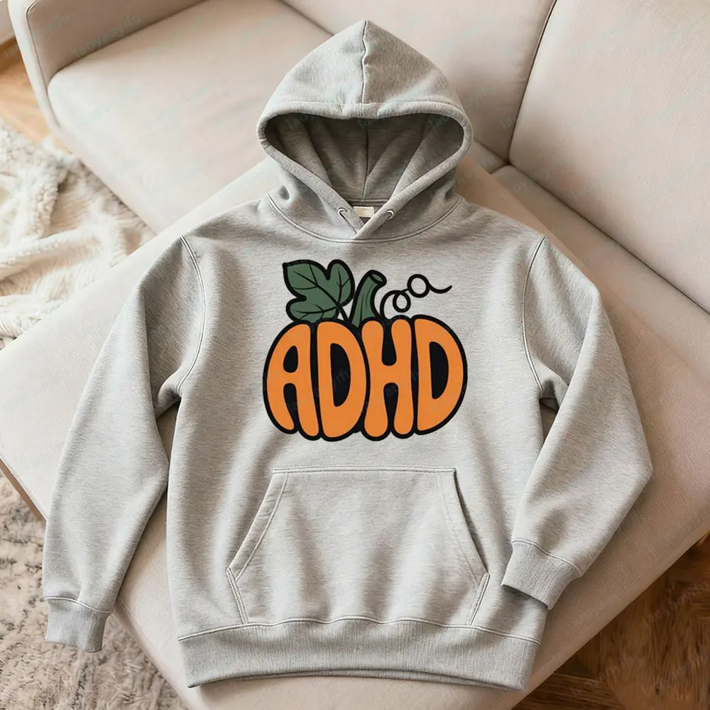 ADHD اليقطين هوديس الخريف التنوع العصبي القمم الخريف هالوين الشكر العصبية العصابات الجرافيك بلوزات لي المرأة هوديي