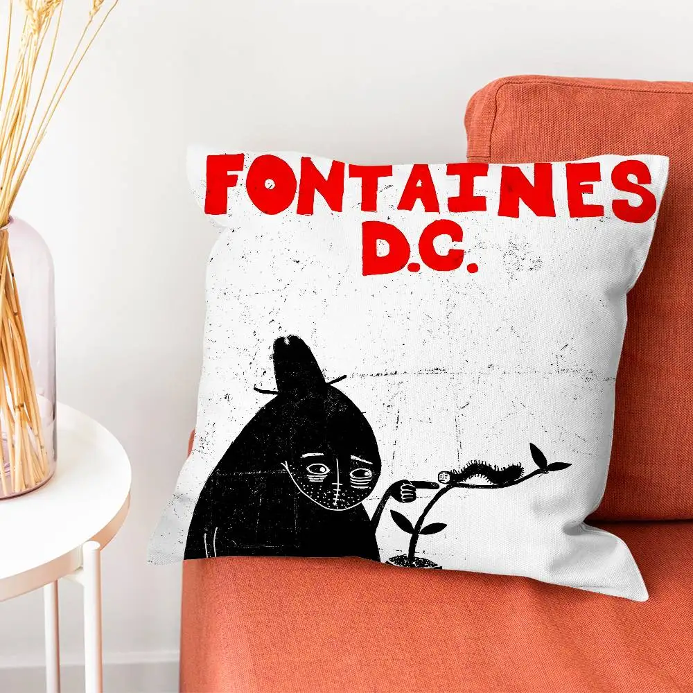 Funda de almohada Band Fontaines D.C, funda de cojín para sofá y sala de estar, adecuada para decoración del hogar, dormitorio y habitación