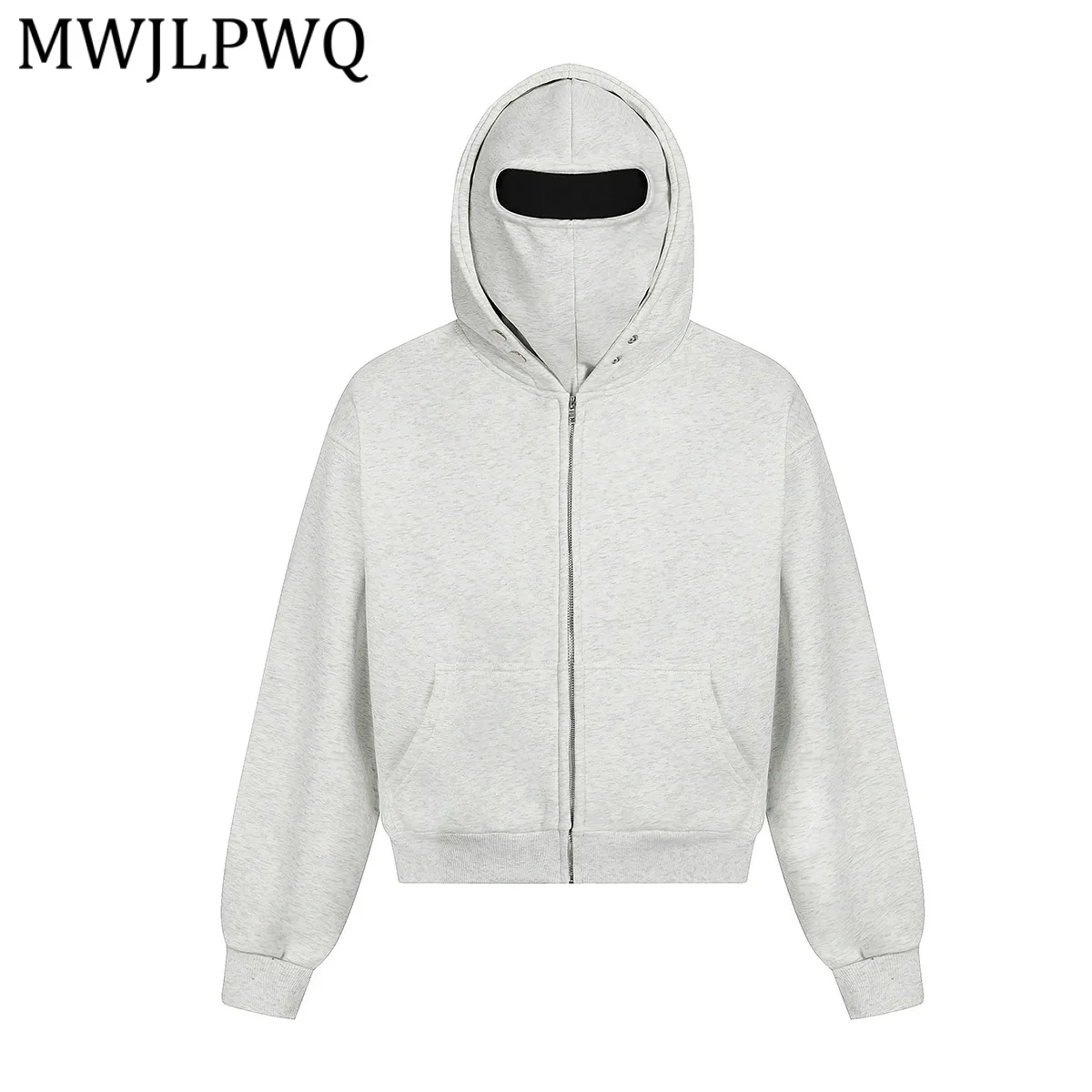 

Мужская флисовая толстовка с капюшоном MWJLPWQ, весна-зима 2026, однотонная, в уличном стиле, с длинным рукавом, свободного кроя, повседневная, 13179