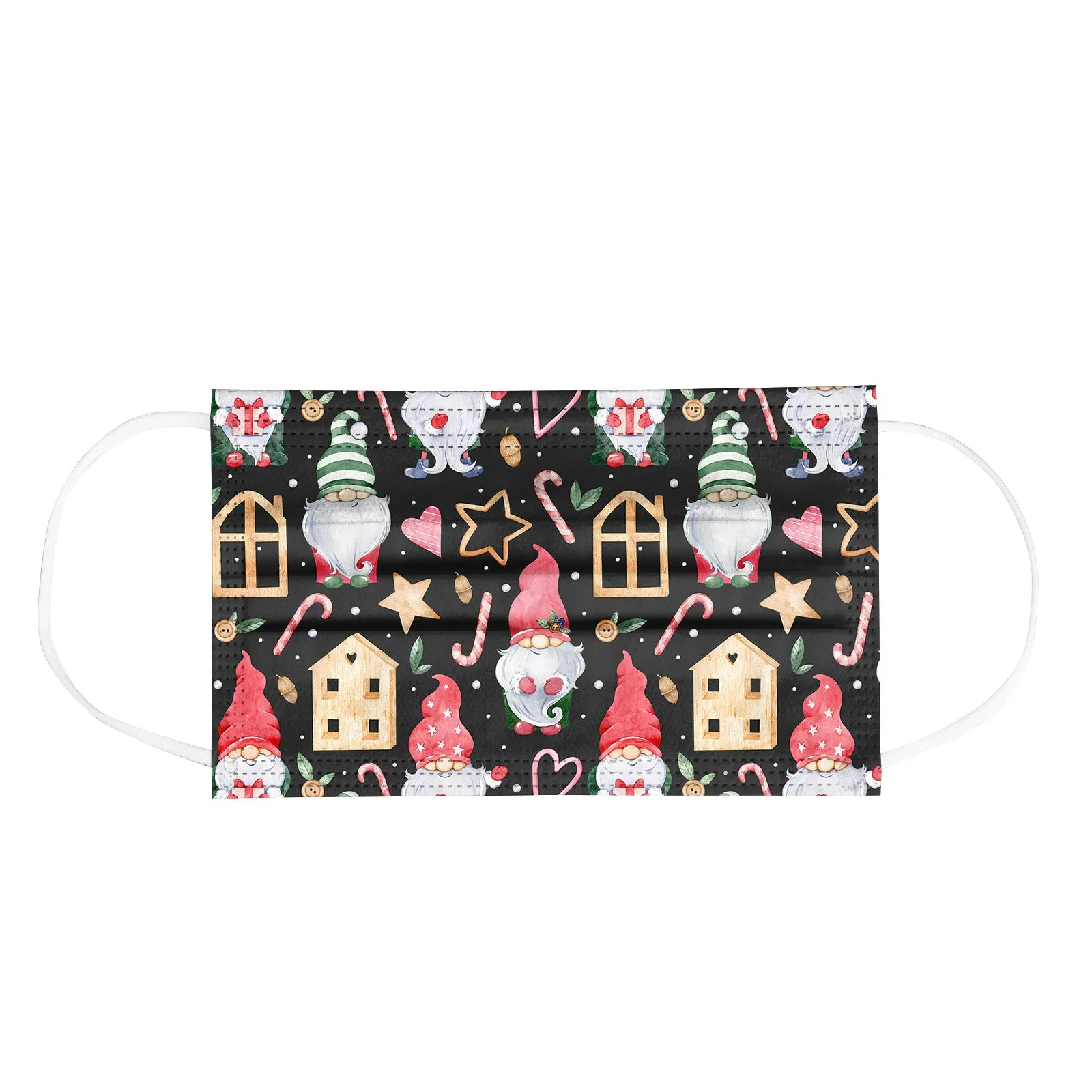 الكبار عيد الميلاد نمط مطبوعة أقنعة المتاح أحادية اللون 10 قطعة جمع الحفلات اليومية لوازم الديكور الواقية العملي #6