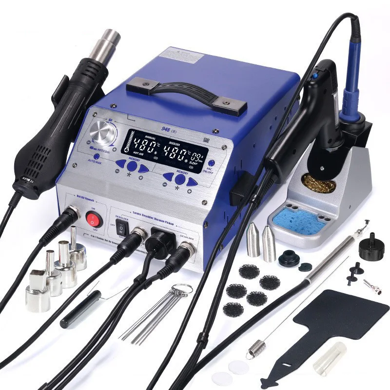 948-I/948-II Suction Tin Gun Desoldering Station Hot Air Gun Soldering Iron Suction Pen 4 IN 1 Intelligent Soldering Station