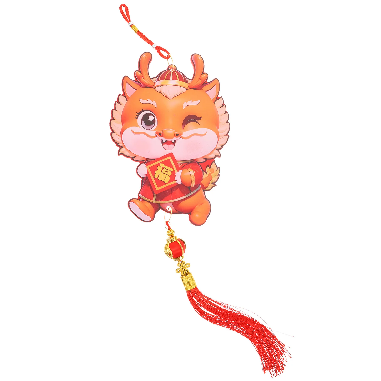2024 Year of Dragon Chinese New Year Decoration Pendant Red Lucky Charm Hanging Ornament for Home Wall Door Car Bonsai Festival