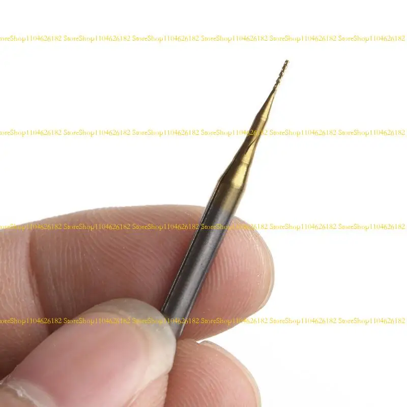 

Q2Q4 10Pcs for Titanium Coat 3.175x0.5mm End Mill Engraving Bits Cutters
