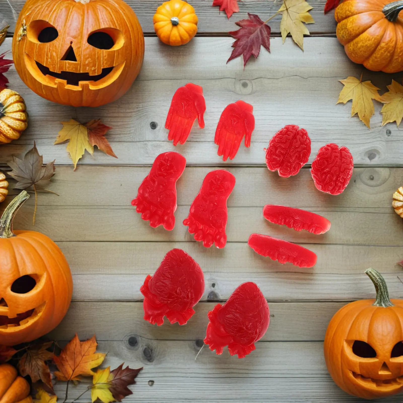 

10Pcs Red Fake Heart Halloween Prank Props Realistic Simulated Organ Body Part Horror Room Decor Creepy Bloody Haunted House