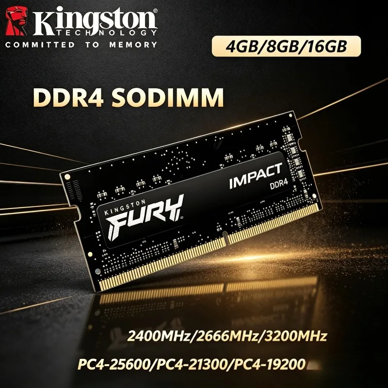 

Kingston 3200MHz 2400 2666MHz 8GB16GB FURY Impact DDR4 RAM SODIMM Memory 260Pin SODIMM PC4-19200 21300 25600 DDR4 Notebook RAM