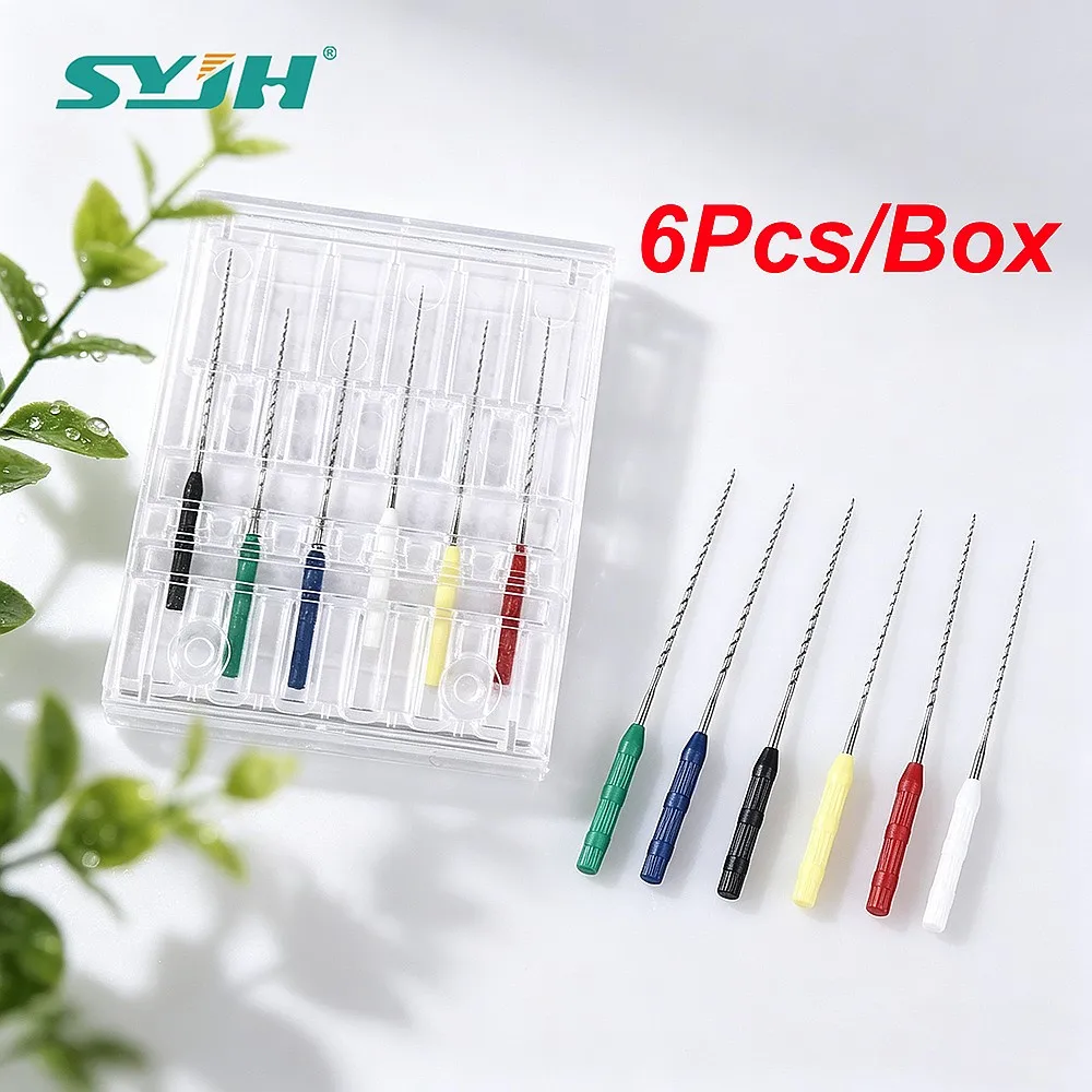 Dentals Ultrasonics Endodontic Files 8-Point Cutting Edges 2.5mm Safe End 6Pcs Root Canal Tool