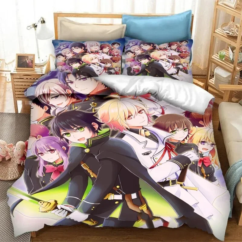 

Anime Seraph of the End Mikaela Hyakuya Bedding Set Boys Girls Twin Queen Size Duvet Cover Pillowcase Bed Kids Adult