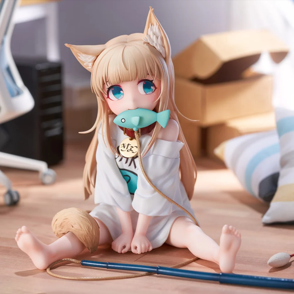 14cm My Cat is a Kawaii girl Kinako sitting posture Action Figure cat Ears Sexy Girls Figure Model Doll Collection Toys Gifts