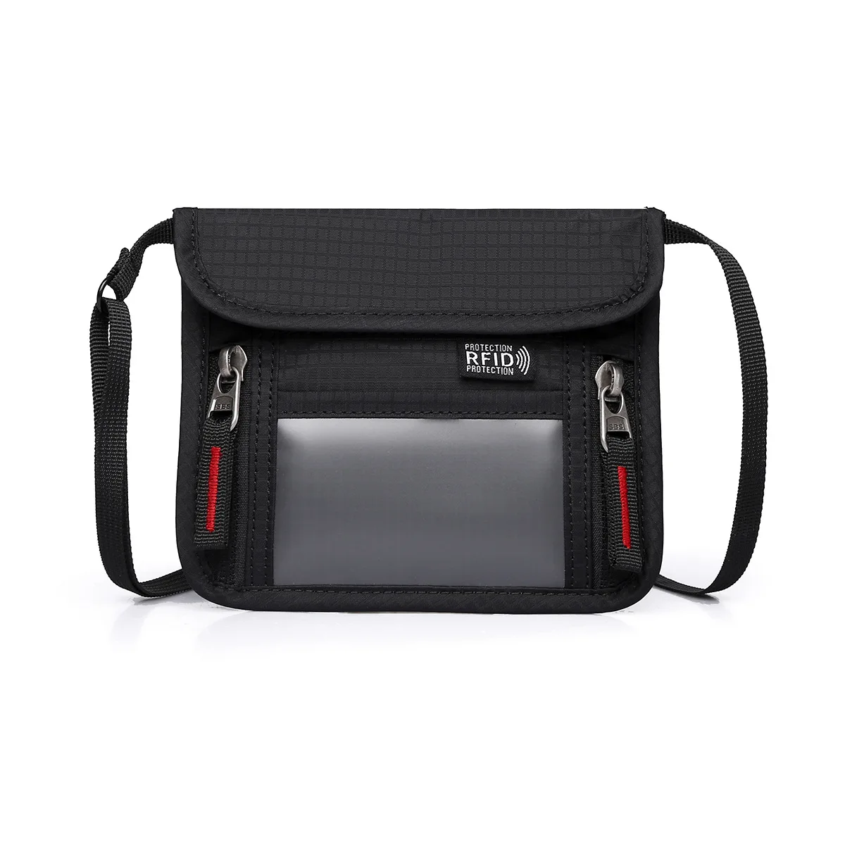

New Nylon Travel Passport Bag Blocking Anti-theft Neck Hanging Document Bag Large Capacity Multi-Pockets ID Card Holder