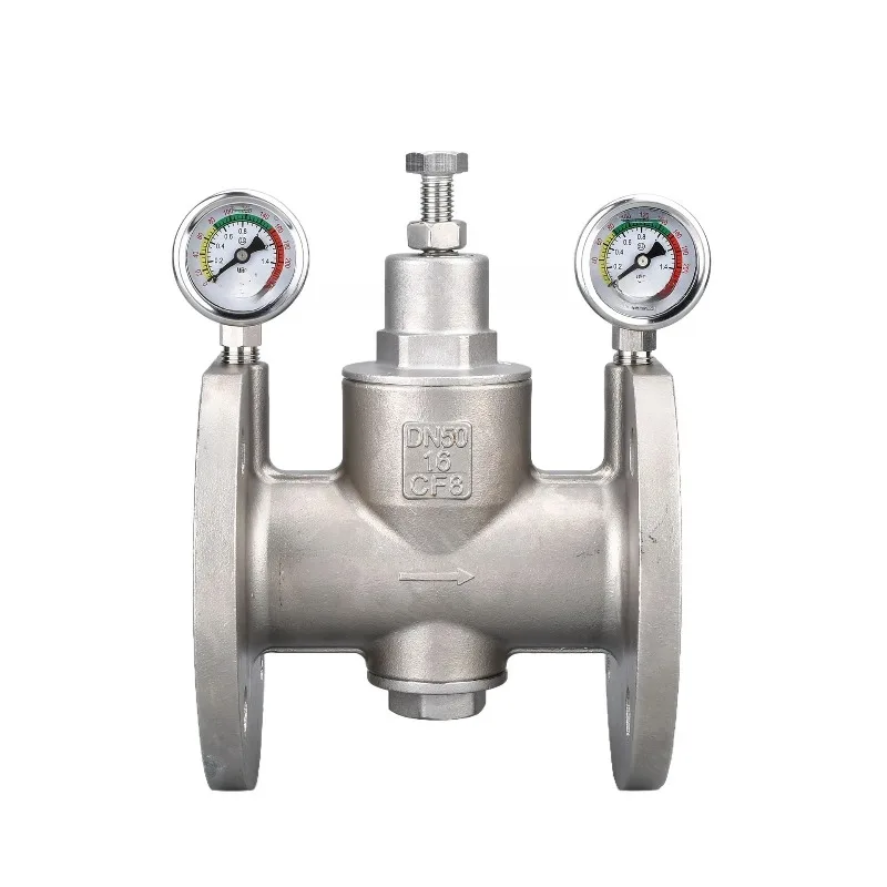 304 stainless steel flange pressure reducing valve water pipe pressure regulating valve Y42X piston pressure valve DN80DN100