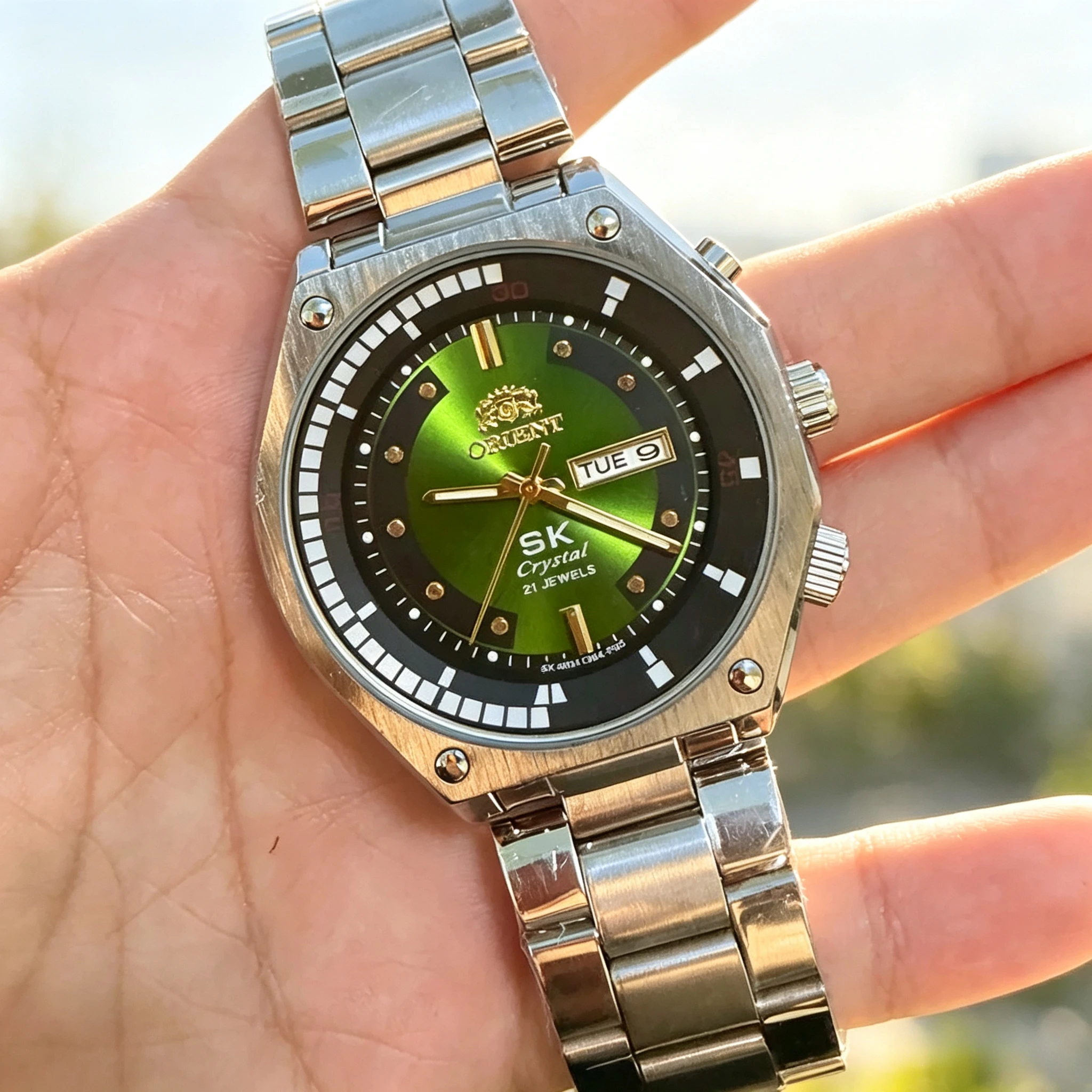 Superb Shine Orient Original Quartz Watches For Mens Multifunctional Adjustable Dual Calendar Week Date Wristwatch Male Clocks