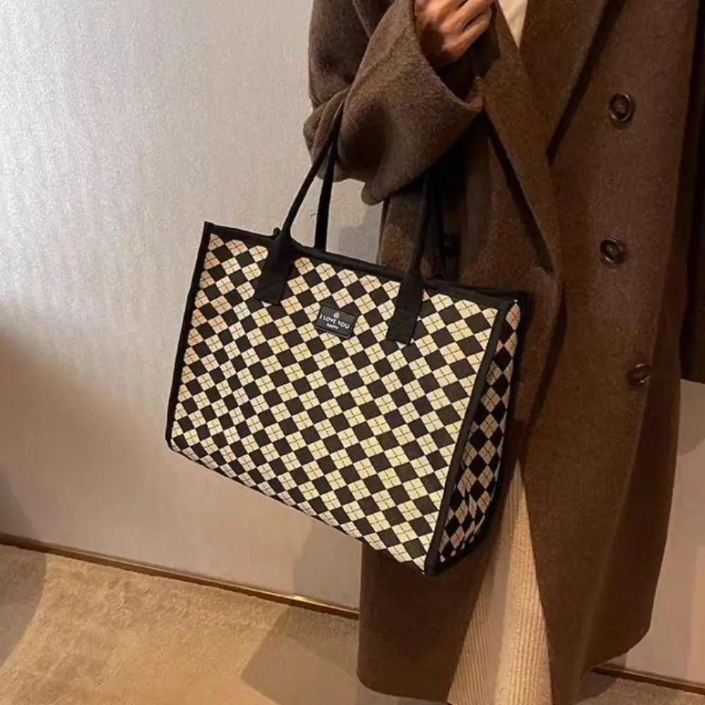 Women's Bag Diamond Pattern Tote Bags Crossbody Bags Large Capital Canvas Tote Bag High Quality Shoulder Bag Ladies Handbags