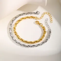 Stainless Steel Chain Bracelets for Men Boys,Dainty Handmade Links Wristband Adjustable,Anniversary Couple Gift