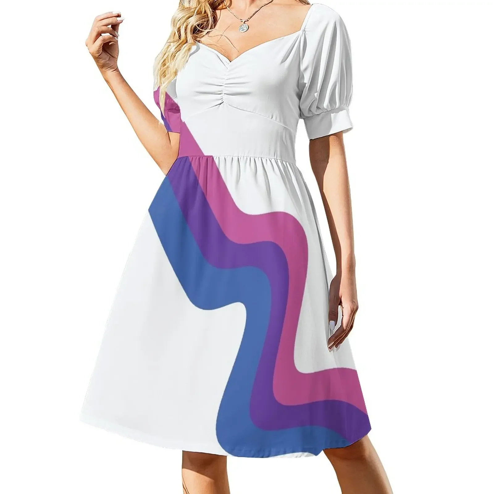 

Pride Squiggle Bi Short-Sleeved Dress Clothing female summer dresses luxury evening dresses for women 2025 summer clothes