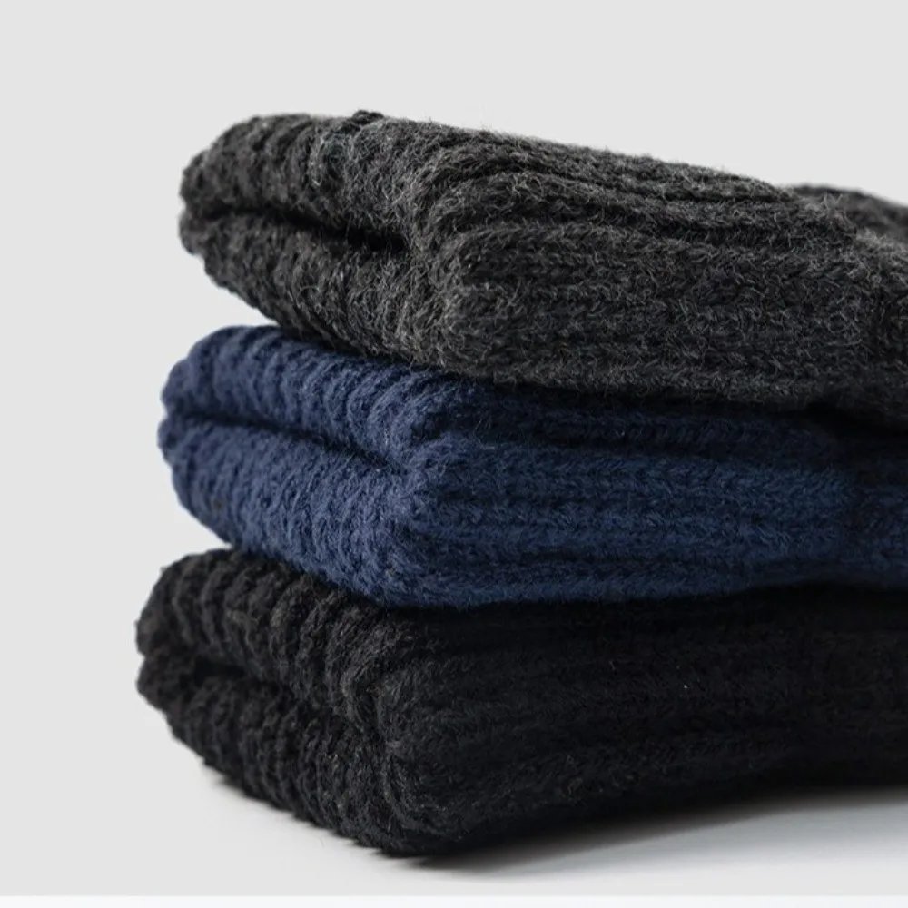 

New Thickened Knitted Gloves Warm Windproof Driving Gloves Cold Proof Mittens Men