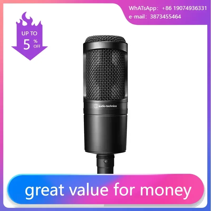 

Audio-Technica AT2020 Cardioid Condenser Studio XLR Wired Microphone