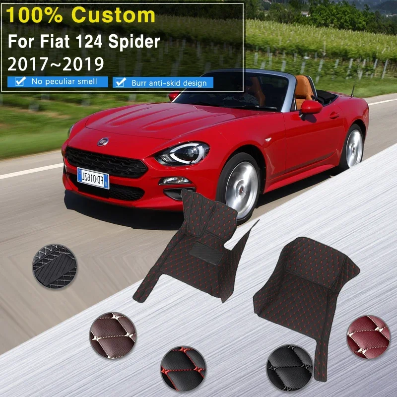 Car Floor Mat For Fiat 124 Spider Type 348 2017~2019 Waterproof Car Mats Cubre Pisos Para Autos Coche Floor Mats Car Accessories