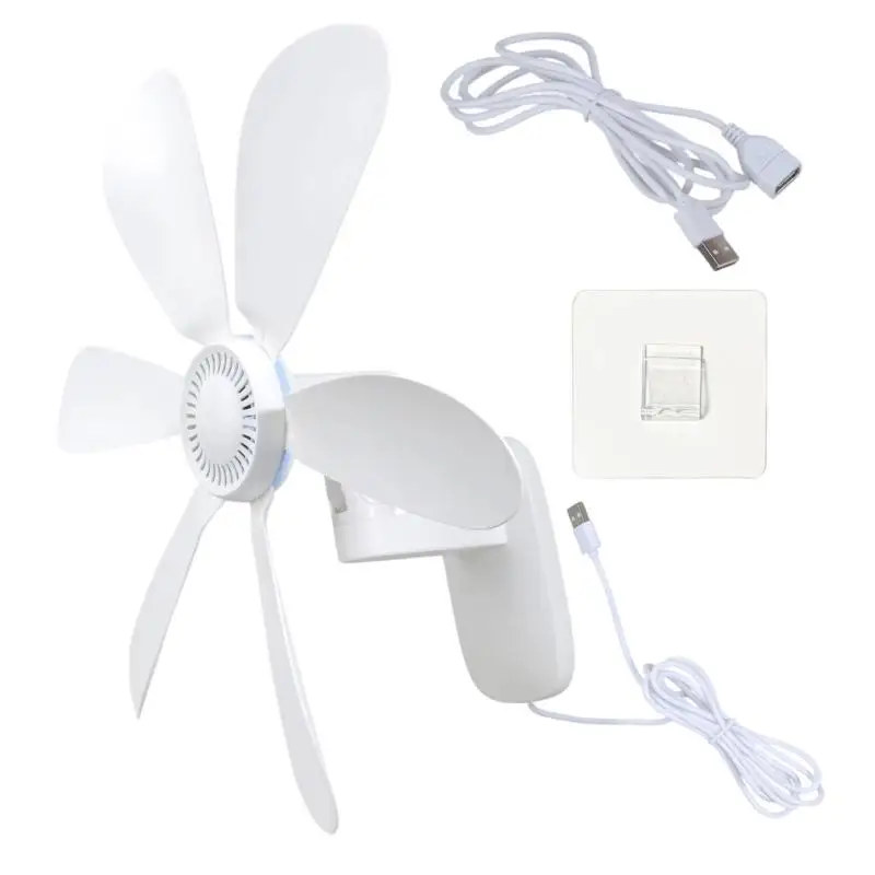 

31BA Energy Efficient 5V USB Wall Mount Fan Detachable Blade Adjustable Camping Fan For Indoor Space Kitchen Dorm