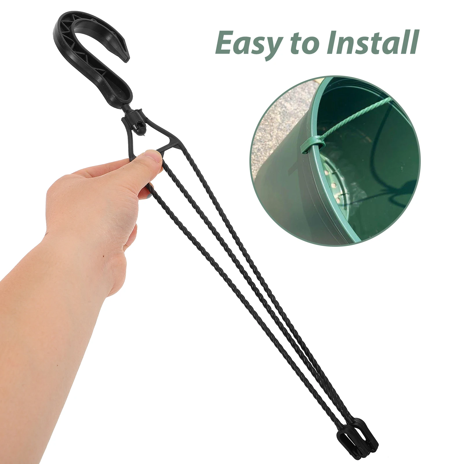 

5pcs Hanging Flowerpot Hooks 45cm Black Plastic Durable Load-bearing Plant Pot Hanger Round Basin Hooks Balcony Bedroom Wall