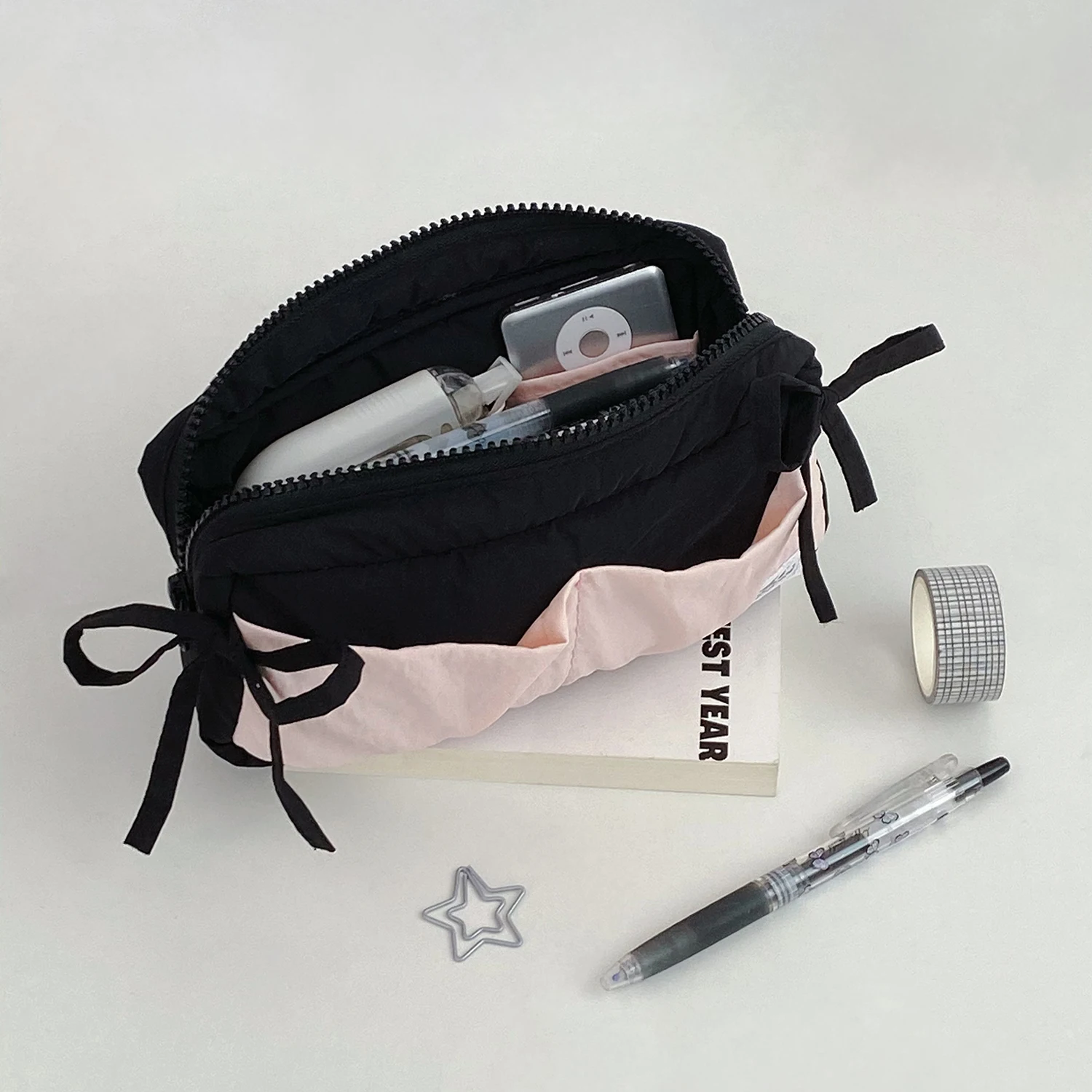 Korean Style  Knot Pencil Case Girls Stationery Bag High Aesthetic Value Large Capacity Middle School Pencil Box