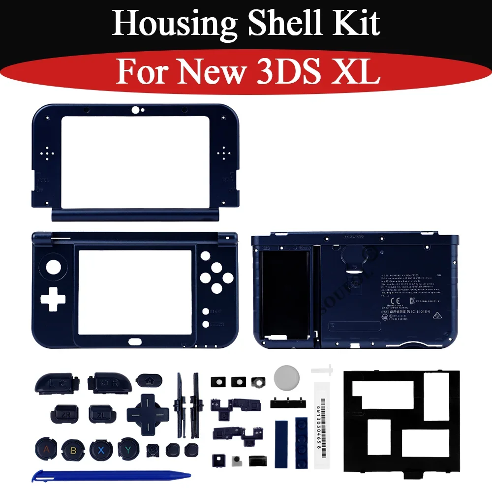 5 Farben DIY Gehäuse-Kit für New 3DS XL Ober- und Unterteil, Mittelrahmen und Batteriefach mit Tasten und Ersatzteilen für New 3DS XL LL Zubehör