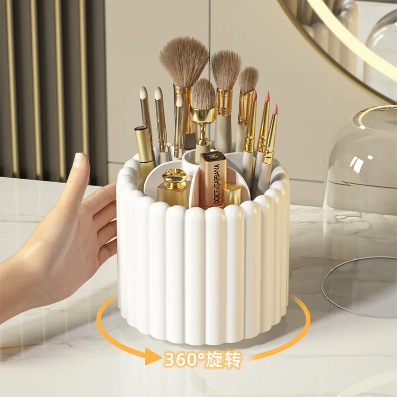 360 Rotating Makeup Desktop Cosmetic Storage Box Organizer Large Capacity for Bathroom Portable Lipstick Makeup Brush Pen Holder