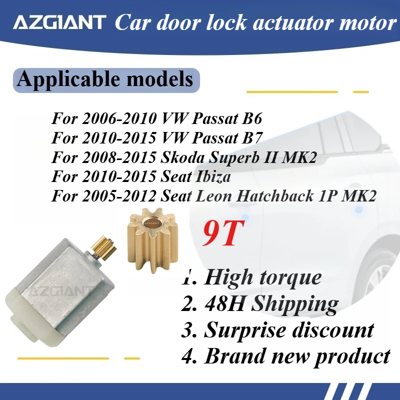 AZGIANT Car door lock actuator motor for 2006-2010 VW Passat B6/2008-2015 Skoda Superb II MK2/2010-2015 Seat Ibiza new parts