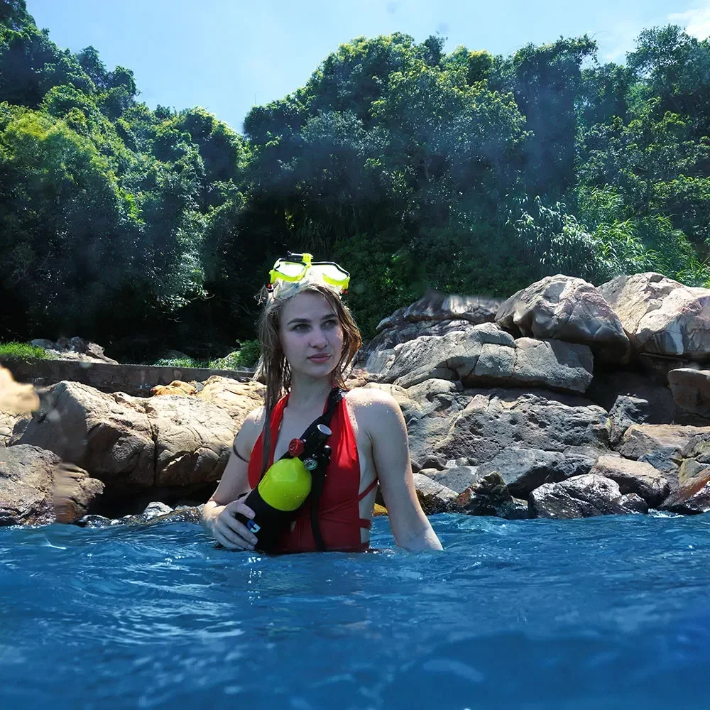 1L verde fluorescente mini tanque de mergulho equipamento de mergulho