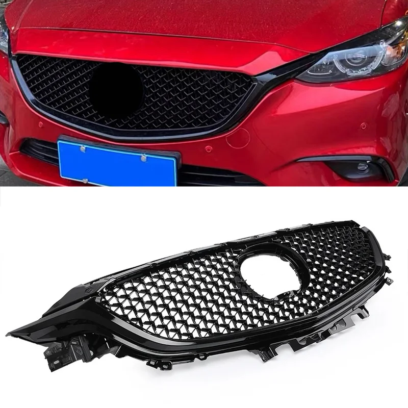 

Racing Grills For 2017 2018 Mazda 6 Atez Mid-grid Grill Grille Starry Front Face Honeycomb Mesh Restoration Parts