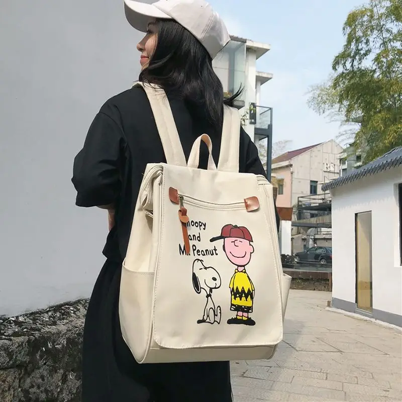 

26 * 40Cm Snoopy Student Schoolbag High School Mori Department Campus Cute Cartoon Kawaii Anime Plush for Friend Birthday Gift