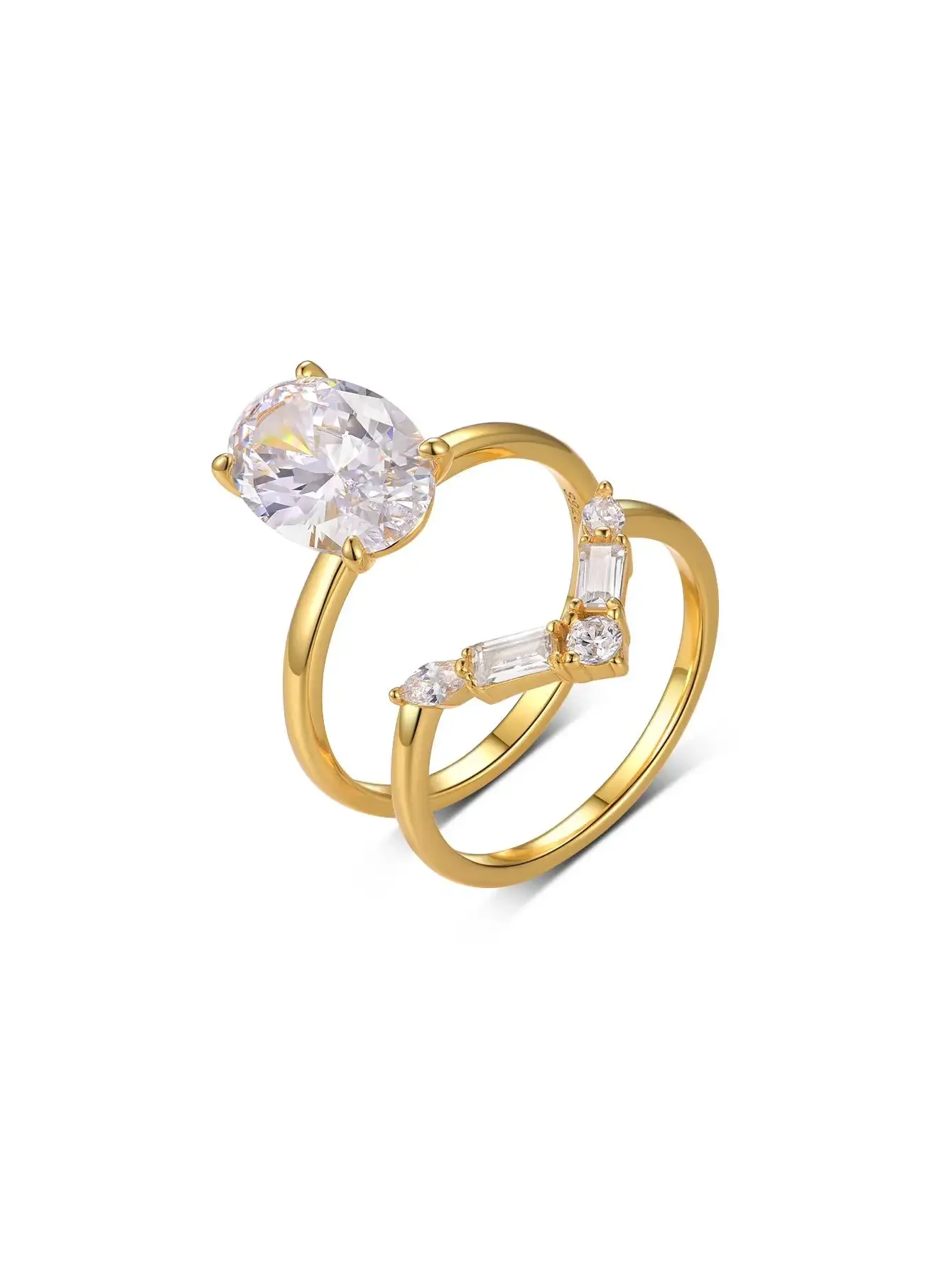 

2 шт. S925 стерлингового серебра 4,5 карата овальное кольцо с муассанитом ювелирные изделия подходят для подарка персонализированный модный подарок на день рождения