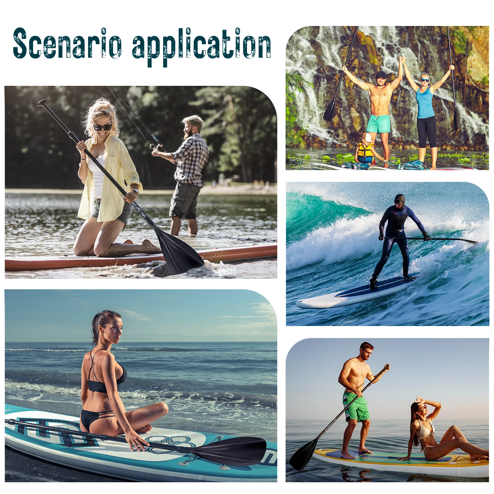 Goture SUP – tige de pagaie entièrement en Fiber de carbone, accessoires de Paddle Ultra léger en 3 Sections réglables de 170 à 215cm