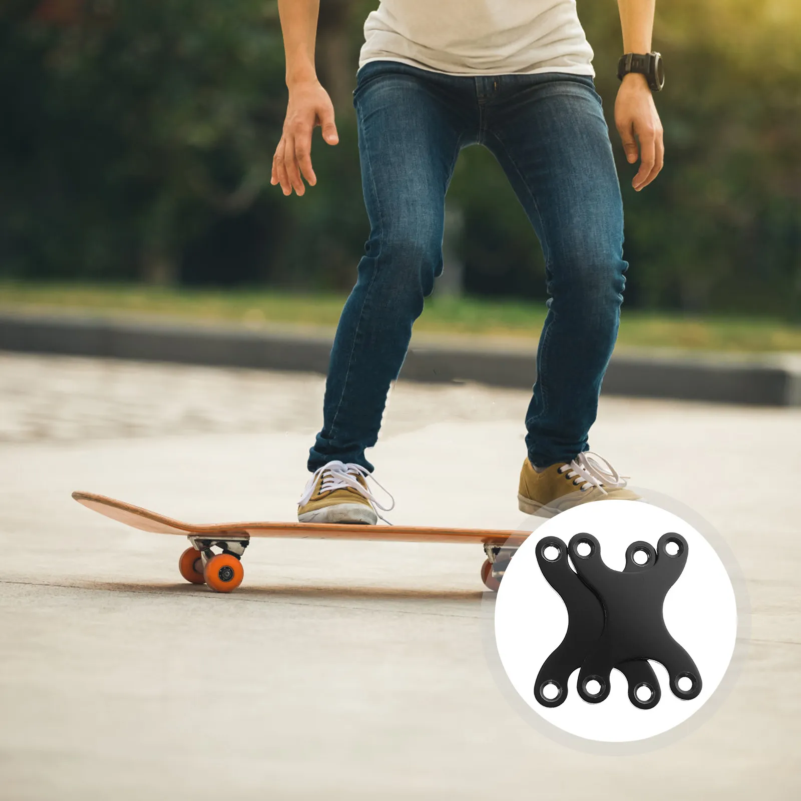 

2Pcs Slide Plate Gasket Professional Skateboard Hardware Set with Aluminum Fixing Gasket for Maintenance and Assembly Use