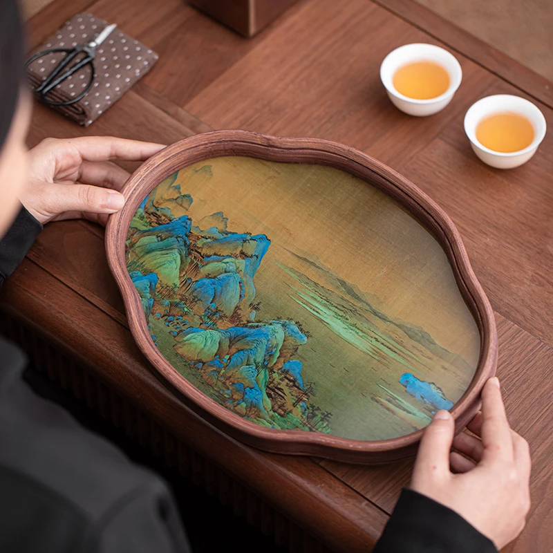 

Commercial Bamboo Wooden Tray Chinese Sle Tea Serving Tray Coffee And Dert Display Tray ternoon Tea Service Tray