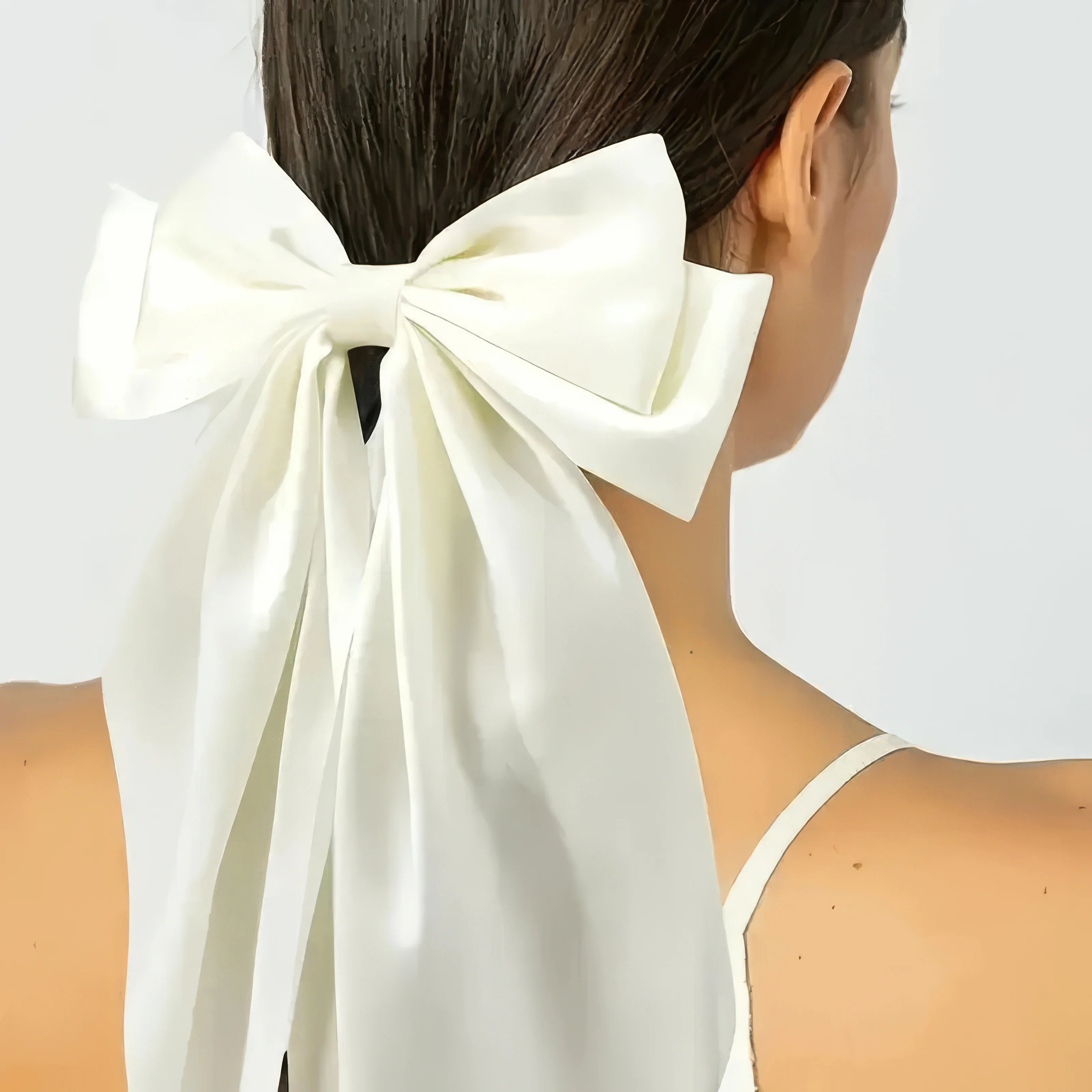 2 Women's Black and White Bow Hair Clips, Elegant Hair Accessories, Fashionable, Suitable for Daily Hair Accessories - Detail 1