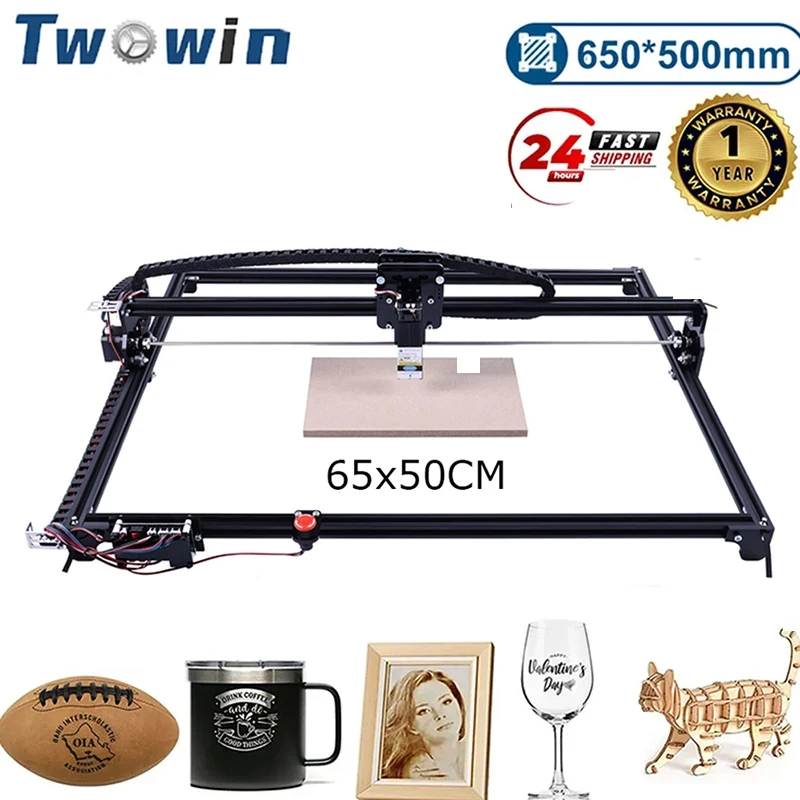 

TWOWIN Powful Laser Engraving Machine 20W Working Area 650*500mm Assemble CNC Wood Router Cutting Printer DIY Milling Machine