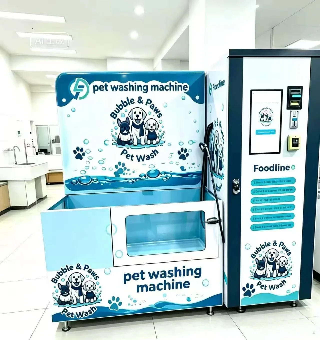 24h Self Service Pet Bath Machine Touch Screen Dog Cleaning Station Stainless Steel Dog Wash Station Vending Machine
