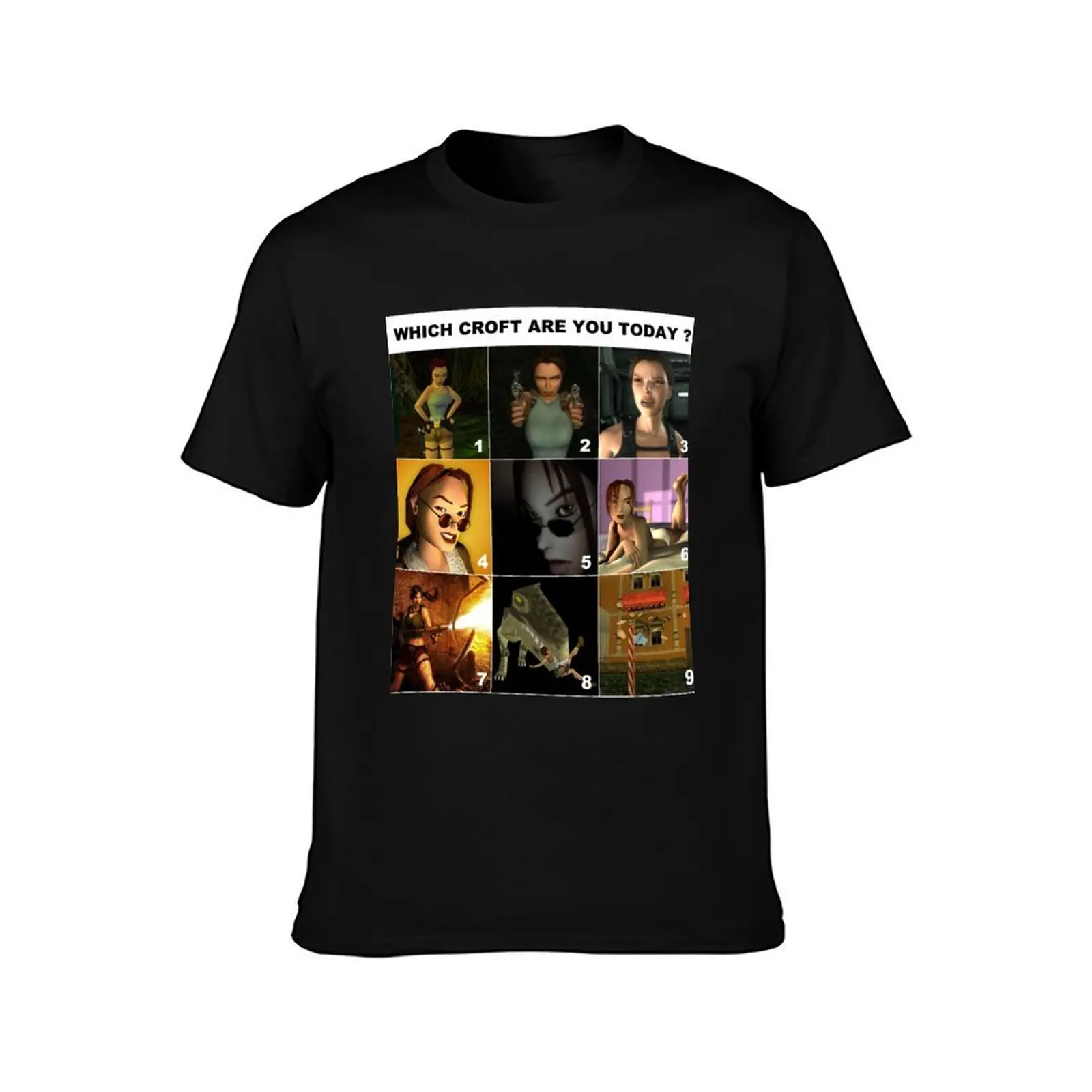 Which Croft are you today? T-Shirt, Summer Casual Cotton Tee, Oversized Streetwear Tops, Vintage Graphic Print, Unisex Men Women