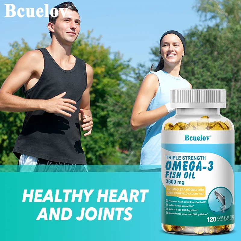 Bcuelov Omega-3 Fish Oil Dietary Supplement - Includes EPA & DHA - 3600 Mg Per Serving for Heart, Joint, Brain, Eye Health