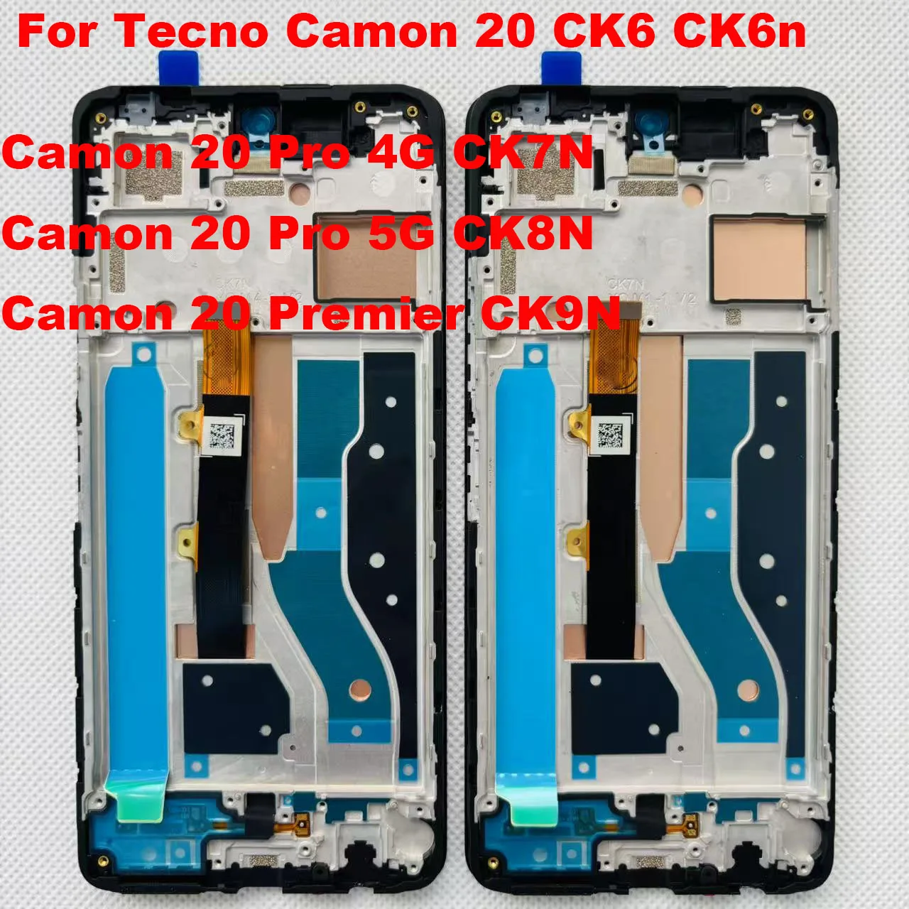 Original 6.67'' For Infinix Tecno Camon 20 CK6n LCD Screen Touch Frame Panel For Tecno Camon 20 Pro Premier 4G 5G CK7n CK8n CK9n