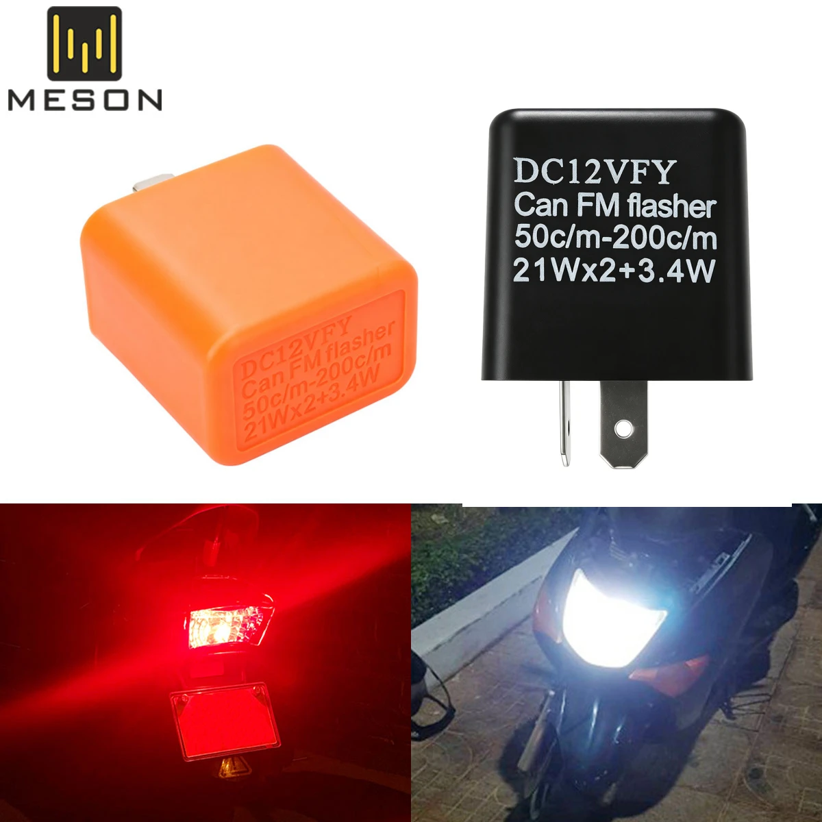 2/5/10x  2 Pin LED Flasher Relay 12V Adjustable Frequency Of Turn Signals Blinker Indicator Relays For Motorcycle Accessories