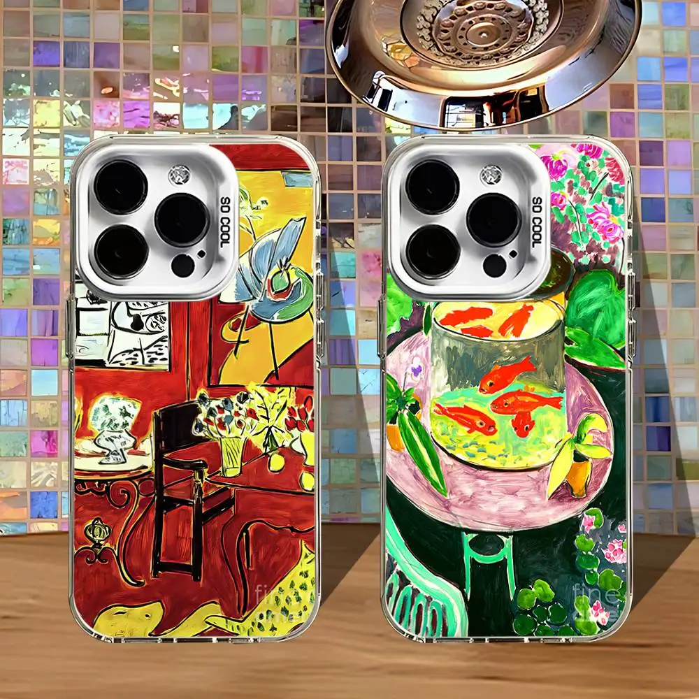 

H-Henri Paintings M-Matisse Phone Case For iPhone 16,15,14,13,12,11,Pro,XS,Max,Plus,Mini,SE4,E White Matte Shockproof Cover