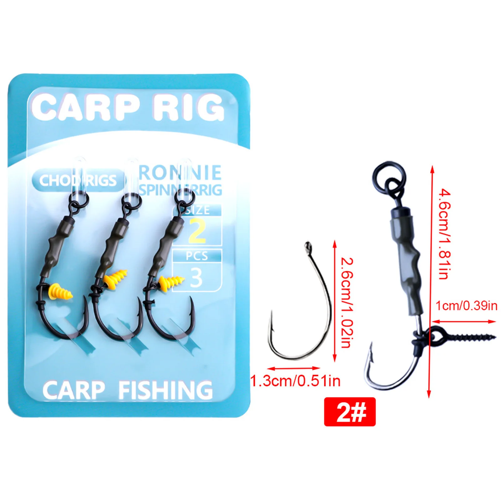 3pcs 2-8# Fishing Hooks Durable High Carbon Steel Hard Fishing Hook For Freshwater Saltwater Mousing-hook Barbed Fishhook Set